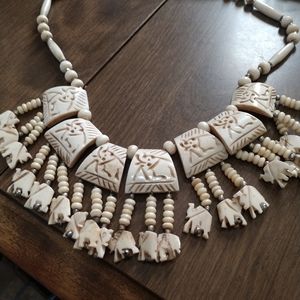 Antique carved elephant collar